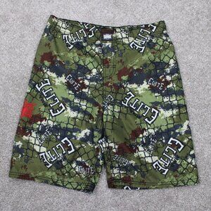 MMA Elite Shorts Mens Medium Green Lined Wrestling Y2K Wrestling w/ 9" inseam